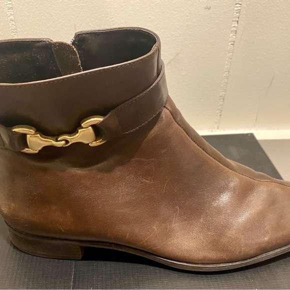 Talbots 8.5 W Mahogany Leather Ankle Boots - Picture 5 of 6